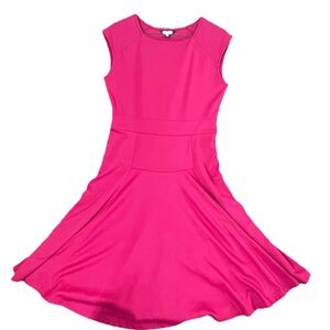 Lands' End Pink Sleeveless Midi Sheath‎ Dress Square Neck Size Women's Small 6-8